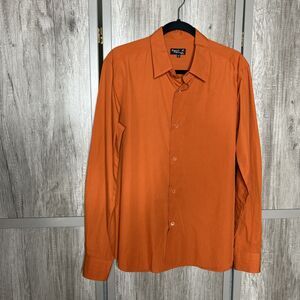 Agnes B. Homme Shirt Size 42 Button Up Long Sleeves Cotton Burnt Orange